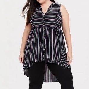 Stripe Georgette Tunic Tank